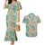 Seamless Hawaiian Quilt Pattern Couples Matching Mermaid Dress and Hawaiian Shirt Hawaii Culture Palm Leaf Tropical - Polynesian Pride