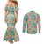 Seamless Hawaiian Quilt Pattern Couples Matching Mermaid Dress and Long Sleeve Button Shirt Hawaii Culture Palm Leaf Tropical - Polynesian Pride