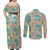 Seamless Hawaiian Quilt Pattern Couples Matching Off Shoulder Maxi Dress and Long Sleeve Button Shirt Hawaii Culture Palm Leaf Tropical - Polynesian Pride