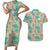 Seamless Hawaiian Quilt Pattern Couples Matching Short Sleeve Bodycon Dress and Hawaiian Shirt Hawaii Culture Palm Leaf Tropical - Polynesian Pride