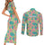 Seamless Hawaiian Quilt Pattern Couples Matching Short Sleeve Bodycon Dress and Long Sleeve Button Shirt Hawaii Culture Palm Leaf Tropical - Polynesian Pride