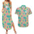 Seamless Hawaiian Quilt Pattern Couples Matching Summer Maxi Dress and Hawaiian Shirt Hawaii Culture Palm Leaf Tropical - Polynesian Pride