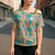 Seamless Hawaiian Quilt Pattern Cross Shoulder Shirt Hawaii Culture Palm Leaf Tropical - Polynesian Pride