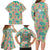 Seamless Hawaiian Quilt Pattern Family Matching Long Sleeve Bodycon Dress and Hawaiian Shirt Hawaii Culture Palm Leaf Tropical - Polynesian Pride