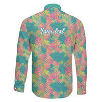 Seamless Hawaiian Quilt Pattern Family Matching Off Shoulder Maxi Dress and Hawaiian Shirt Hawaii Culture Palm Leaf Tropical - Polynesian Pride