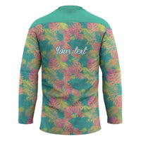 Seamless Hawaiian Quilt Pattern Hockey Jersey Hawaii Culture Palm Leaf Tropical - Polynesian Pride