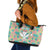 Seamless Hawaiian Quilt Pattern Leather Tote Bag Hawaii Culture Palm Leaf Tropical - Polynesian Pride