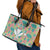 Seamless Hawaiian Quilt Pattern Leather Tote Bag Hawaii Culture Palm Leaf Tropical - Polynesian Pride