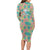 Seamless Hawaiian Quilt Pattern Long Sleeve Bodycon Dress Hawaii Culture Palm Leaf Tropical - Polynesian Pride