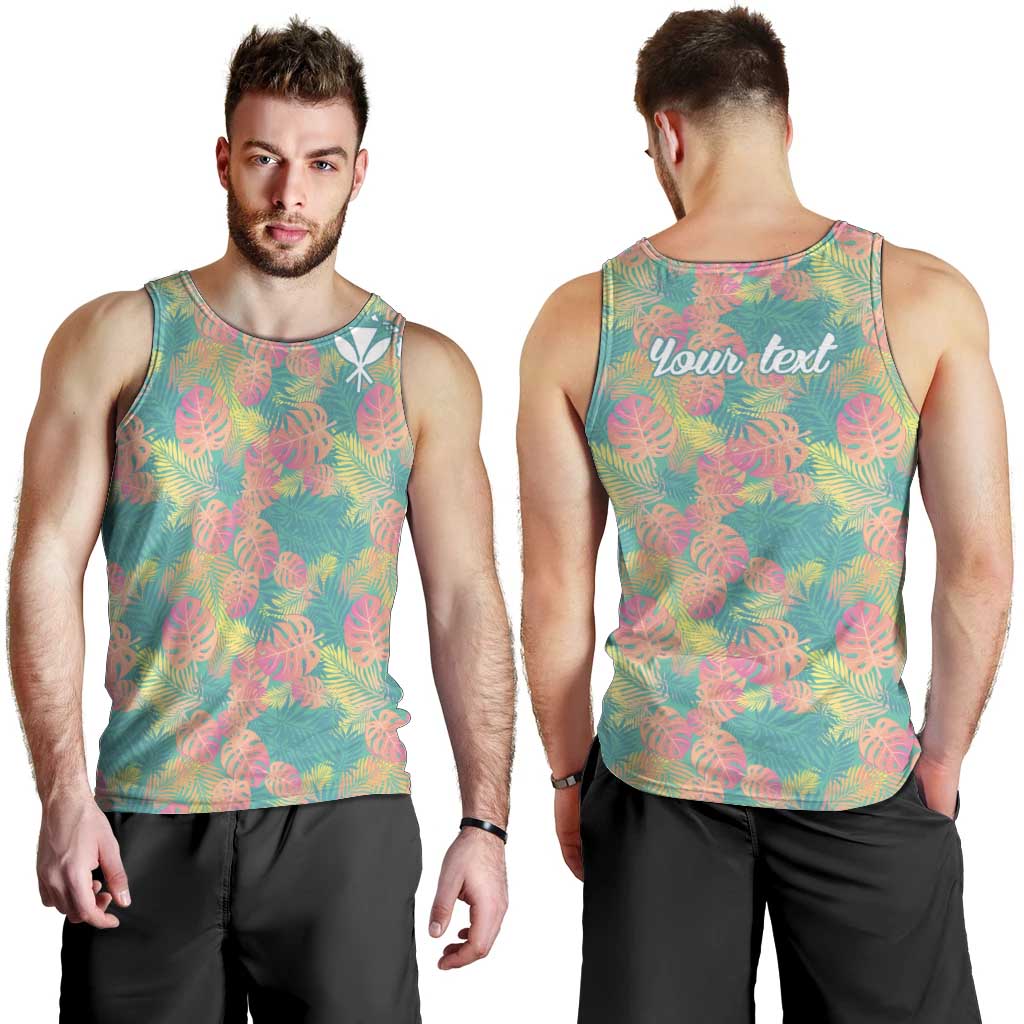 Seamless Hawaiian Quilt Pattern Men Tank Top Hawaii Culture Palm Leaf Tropical - Polynesian Pride