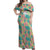 Seamless Hawaiian Quilt Pattern Off Shoulder Maxi Dress Hawaii Culture Palm Leaf Tropical - Polynesian Pride