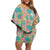 Seamless Hawaiian Quilt Pattern Off Shoulder Short Dress Hawaii Culture Palm Leaf Tropical - Polynesian Pride
