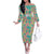 Seamless Hawaiian Quilt Pattern Off The Shoulder Long Sleeve Dress Hawaii Culture Palm Leaf Tropical - Polynesian Pride