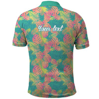 Seamless Hawaiian Quilt Pattern Polo Shirt Hawaii Culture Palm Leaf Tropical - Polynesian Pride