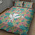 Seamless Hawaiian Quilt Pattern Quilt Bed Set Hawaii Culture Palm Leaf Tropical - Polynesian Pride
