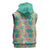Seamless Hawaiian Quilt Pattern Sleeveless Zip Hoodie Hawaii Culture Palm Leaf Tropical - Polynesian Pride