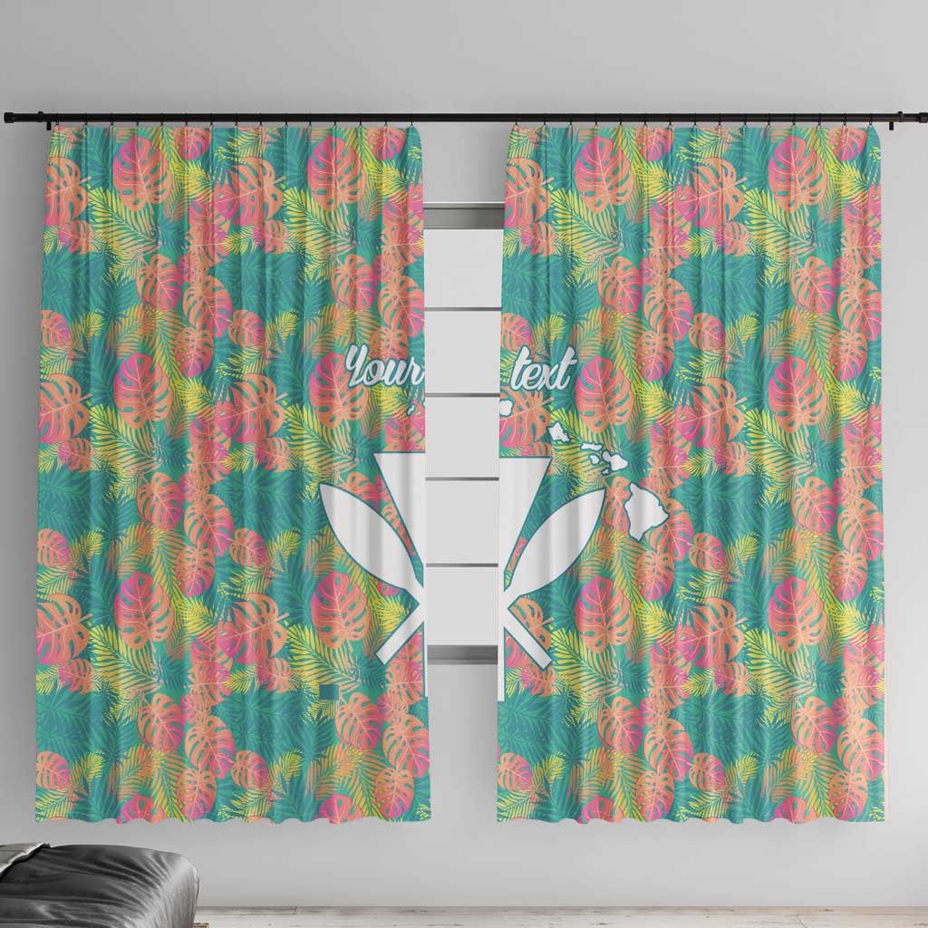 Seamless Hawaiian Quilt Pattern Window Curtain Hawaii Culture Palm Leaf Tropical - Polynesian Pride