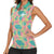 Seamless Hawaiian Quilt Pattern Women Sleeveless Polo Shirt Hawaii Culture Palm Leaf Tropical - Polynesian Pride
