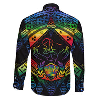 Tonga LGBT Family Matching Off Shoulder Long Sleeve Dress and Hawaiian Shirt Love Is Love Ngatu Rainbow Water Color LT9 - Polynesian Pride