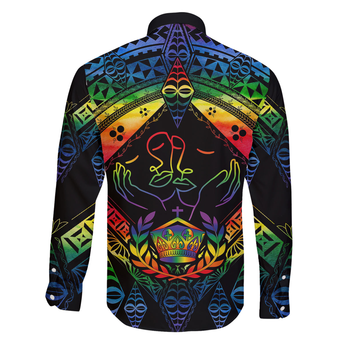 Tonga LGBT Family Matching Summer Maxi Dress and Hawaiian Shirt Love Is Love Ngatu Rainbow Water Color LT9 - Polynesian Pride