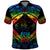 Personalised Tonga LGBT Polo Shirt Love Is Love Ngatu Rainbow Water Color LT9 Black - Polynesian Pride