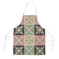 Seamless Pattern Maile and Pikake Lei Apron Squares Maile Leaf - Polynesian Pride