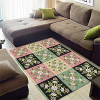 Seamless Pattern Maile and Pikake Lei Area Rug Squares Maile Leaf - Polynesian Pride