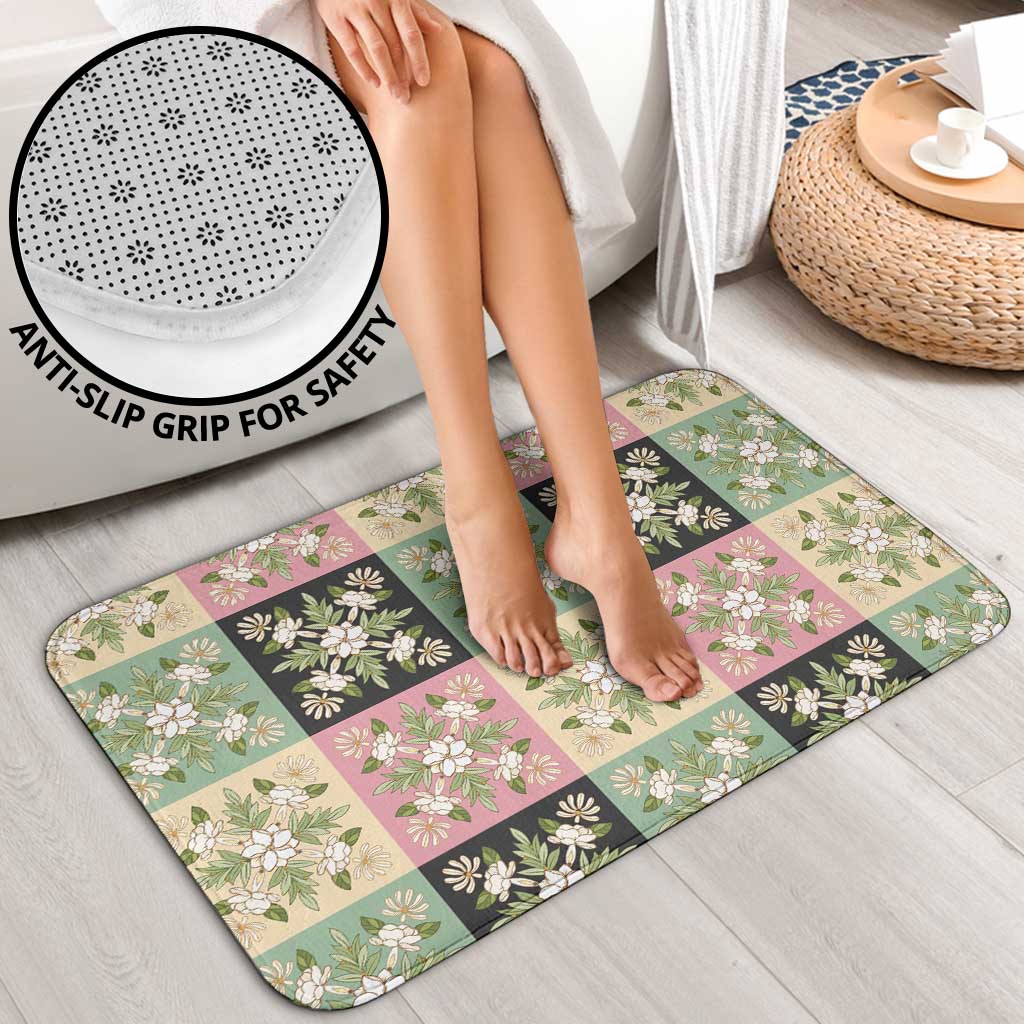 Seamless Pattern Maile and Pikake Lei Bathroom Set Squares Maile Leaf - Polynesian Pride