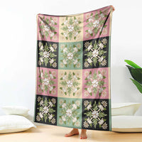 Seamless Pattern Maile and Pikake Lei Blanket Squares Maile Leaf - Polynesian Pride