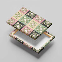 Seamless Pattern Maile and Pikake Lei Canvas Wall Art Squares Maile Leaf - Polynesian Pride