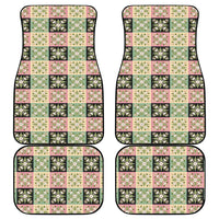 Seamless Pattern Maile and Pikake Lei Car Mats Squares Maile Leaf - Polynesian Pride