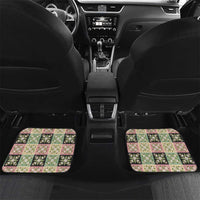 Seamless Pattern Maile and Pikake Lei Car Mats Squares Maile Leaf - Polynesian Pride