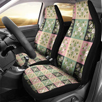 Seamless Pattern Maile and Pikake Lei Car Seat Cover Squares Maile Leaf - Polynesian Pride