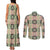 Seamless Pattern Maile and Pikake Lei Couples Matching Tank Maxi Dress and Long Sleeve Button Shirt Squares Maile Leaf - Polynesian Pride