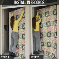 Seamless Pattern Maile and Pikake Lei Door Cover Squares Maile Leaf - Polynesian Pride