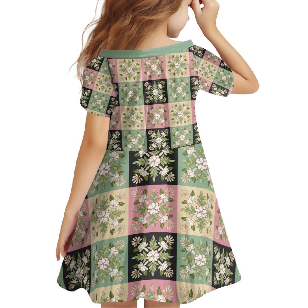 Seamless Pattern Maile and Pikake Lei Family Matching Mermaid Dress and Hawaiian Shirt Squares Maile Leaf - Polynesian Pride