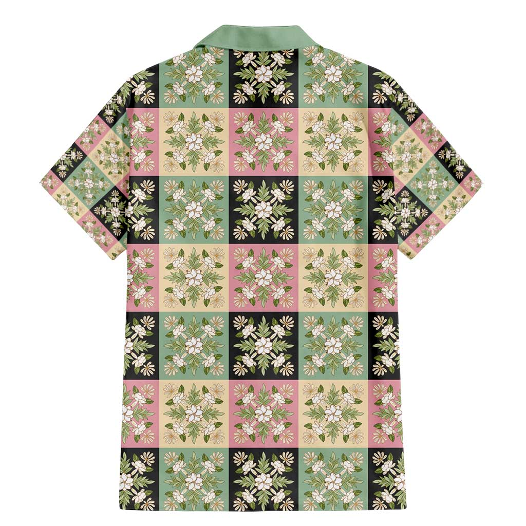 Seamless Pattern Maile and Pikake Lei Family Matching Mermaid Dress and Hawaiian Shirt Squares Maile Leaf - Polynesian Pride