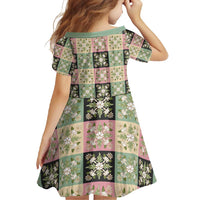 Seamless Pattern Maile and Pikake Lei Family Matching Off Shoulder Maxi Dress and Hawaiian Shirt Squares Maile Leaf - Polynesian Pride