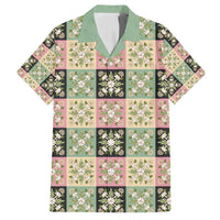 Seamless Pattern Maile and Pikake Lei Family Matching Puletasi and Hawaiian Shirt Squares Maile Leaf - Polynesian Pride