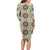 Seamless Pattern Maile and Pikake Lei Long Sleeve Bodycon Dress Squares Maile Leaf - Polynesian Pride