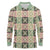 Seamless Pattern Maile and Pikake Lei Long Sleeve Polo Shirt Squares Maile Leaf - Polynesian Pride