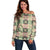 Seamless Pattern Maile and Pikake Lei Off Shoulder Sweater Squares Maile Leaf - Polynesian Pride