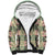 Seamless Pattern Maile and Pikake Lei Sherpa Hoodie Squares Maile Leaf - Polynesian Pride