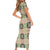 Seamless Pattern Maile and Pikake Lei Short Sleeve Bodycon Dress Squares Maile Leaf - Polynesian Pride