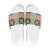 Seamless Pattern Maile and Pikake Lei Slide Sandals Squares Maile Leaf - Polynesian Pride