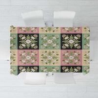 Seamless Pattern Maile and Pikake Lei Tablecloth Squares Maile Leaf - Polynesian Pride