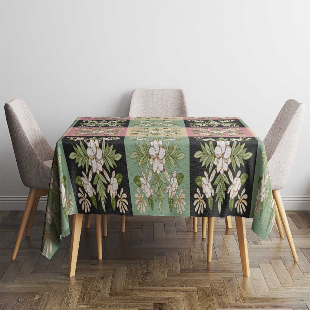 Seamless Pattern Maile and Pikake Lei Tablecloth Squares Maile Leaf - Polynesian Pride