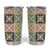 Seamless Pattern Maile and Pikake Lei Tumbler Cup Squares Maile Leaf - Polynesian Pride