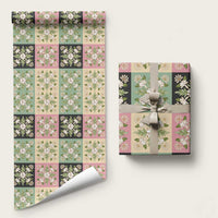 Seamless Pattern Maile and Pikake Lei Wrapping Paper Squares Maile Leaf - Polynesian Pride