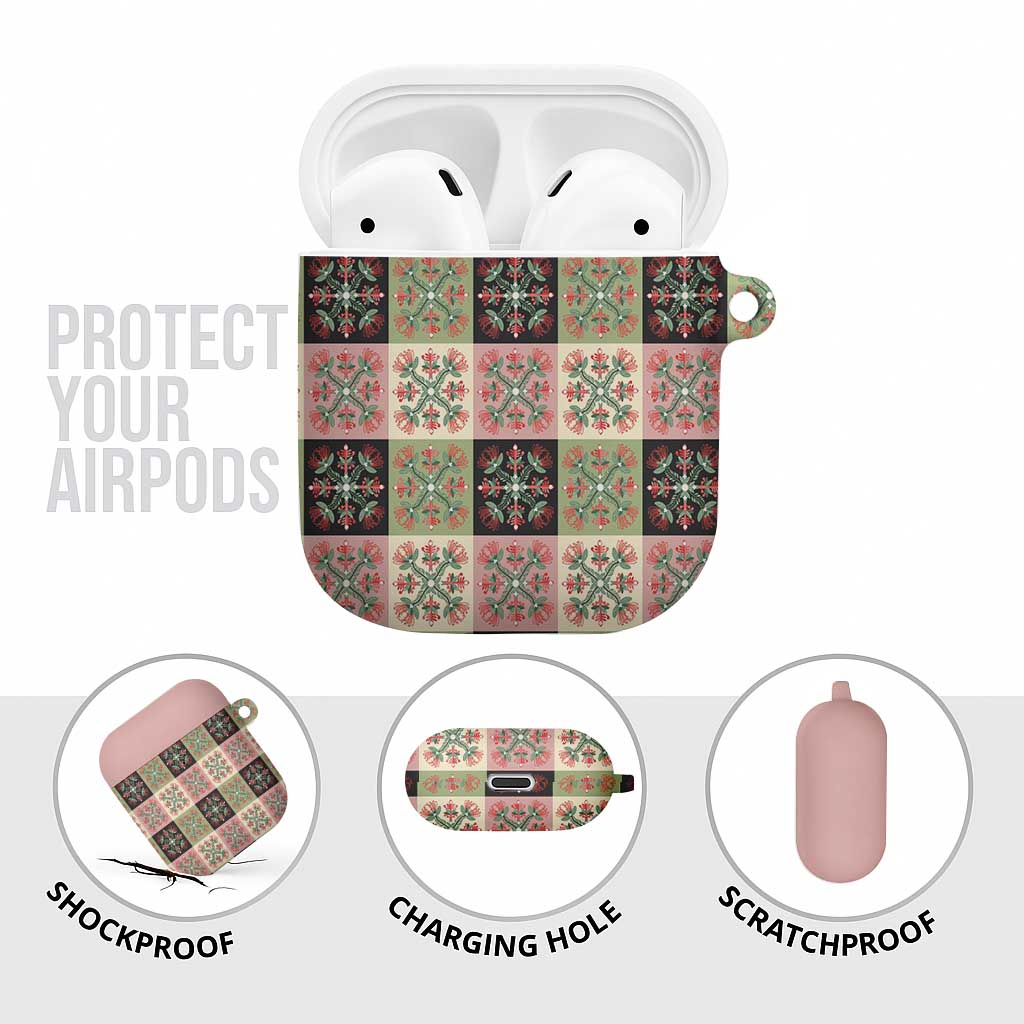 Seamless Pattern Pikake Lei AirPods Case Floral Squares Pikake - Polynesian Pride